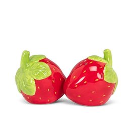 Abbott Collection Strawberry Salt & Pepper Set – Ceramic Fruit Shakers | Bright Table Decor