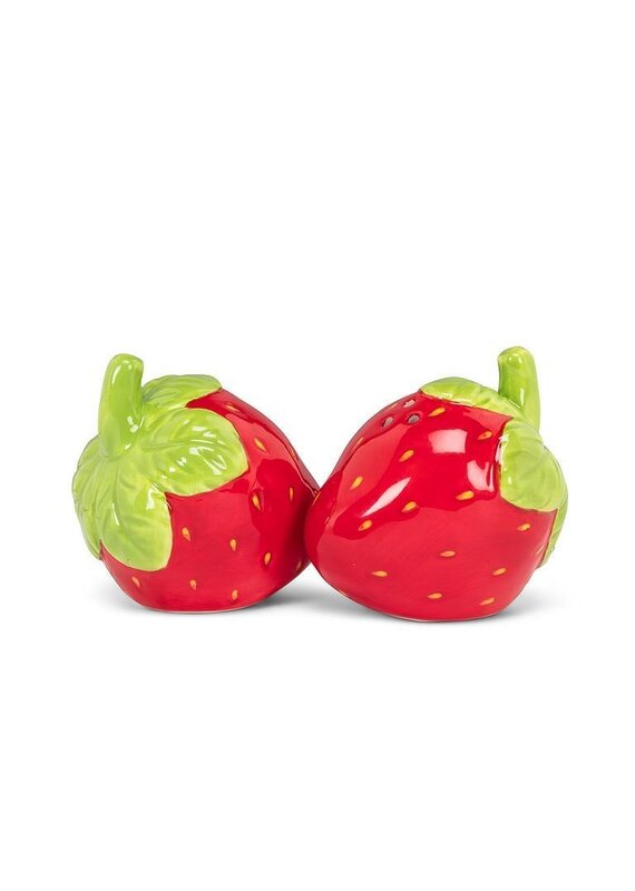 Abbott Collection Strawberry Salt & Pepper Set – Ceramic Fruit Shakers | Bright Table Decor