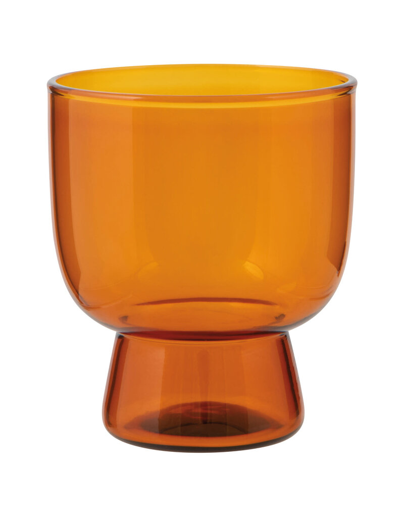 Danica Amber Pedestal Glass – 7oz Borosilicate Tumbler | Sculptural Drinkware