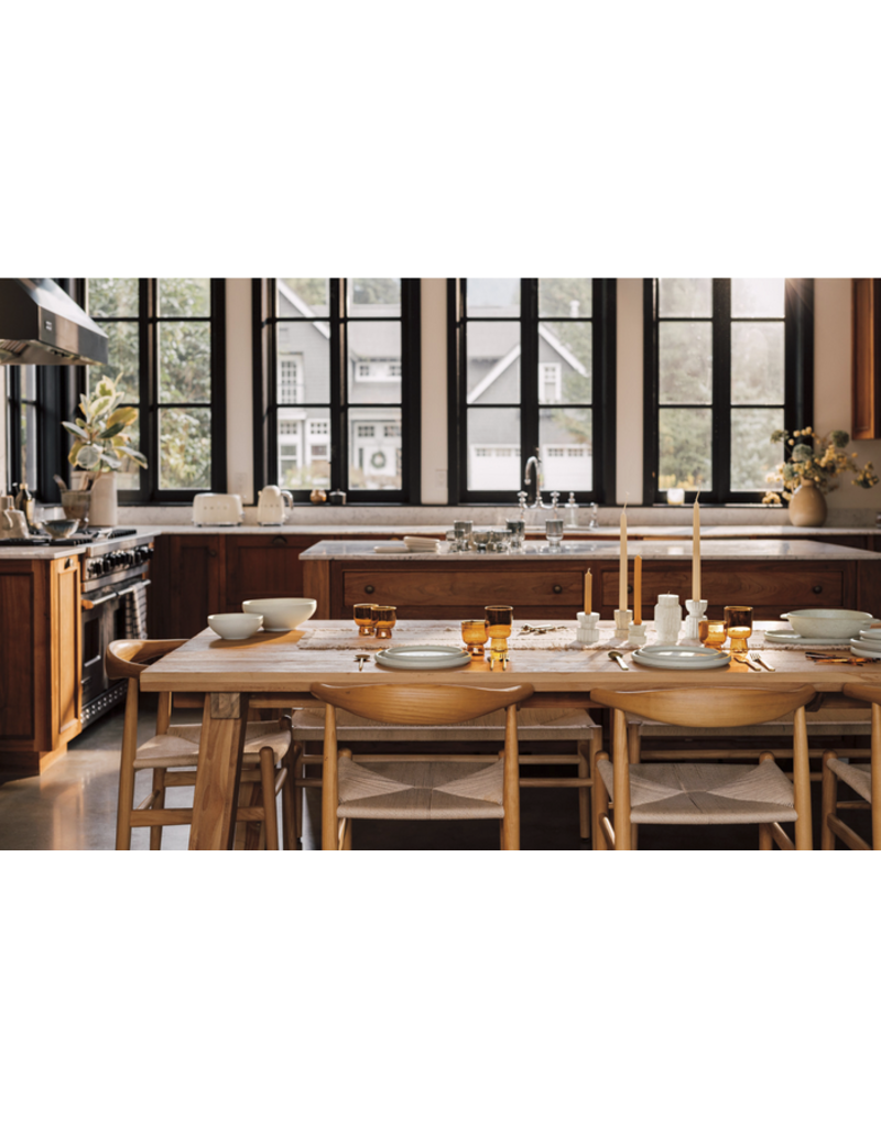 Danica Amber Pedestal Glass – 7oz Borosilicate Tumbler | Sculptural Drinkware