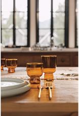 Danica Amber Pedestal Glass – 7oz Borosilicate Tumbler | Sculptural Drinkware