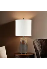 Renwil Vinca Table Lamp – Realistic Wood-Look Resin Lamp | Tall Drum Shade Lighting