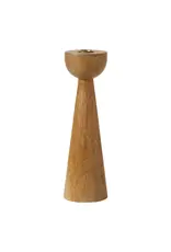 Renwil Laurier Set of 2 Mango Wood Taper Candle Holders – Mid-Century Modern Sculptural Decor