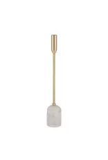 Renwil Marchesa Set of 3 Candle Holders – Satin Brass & Marble | Modern Romantic Decor