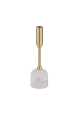 Renwil Marchesa Set of 3 Candle Holders – Satin Brass & Marble | Modern Romantic Decor