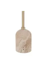 Renwil Vesta Set of 3 Taper Candle Holders – Satin Brass & Travertine | Elegant Romantic Decor