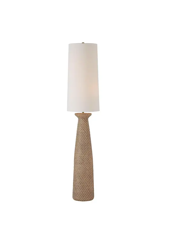 Renwil Nathalie Floor Lamp – Faux Rattan Finish | Beachy Modern Lighting