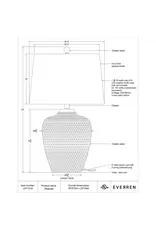 Renwil Albacete Table Lamp – Hammered Resin Earthenware Look | Oatmeal Linen Shade