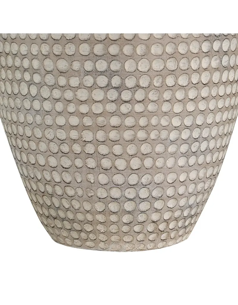 Renwil Albacete Table Lamp – Hammered Resin Earthenware Look | Oatmeal Linen Shade