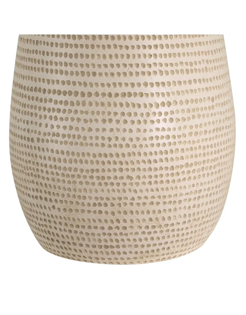 Renwil Lanikai Table Lamp by Renwil – Hammered Beige Resin | Oatmeal Linen Drum Shade