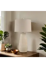 Renwil Lanikai Table Lamp by Renwil – Hammered Beige Resin | Oatmeal Linen Drum Shade