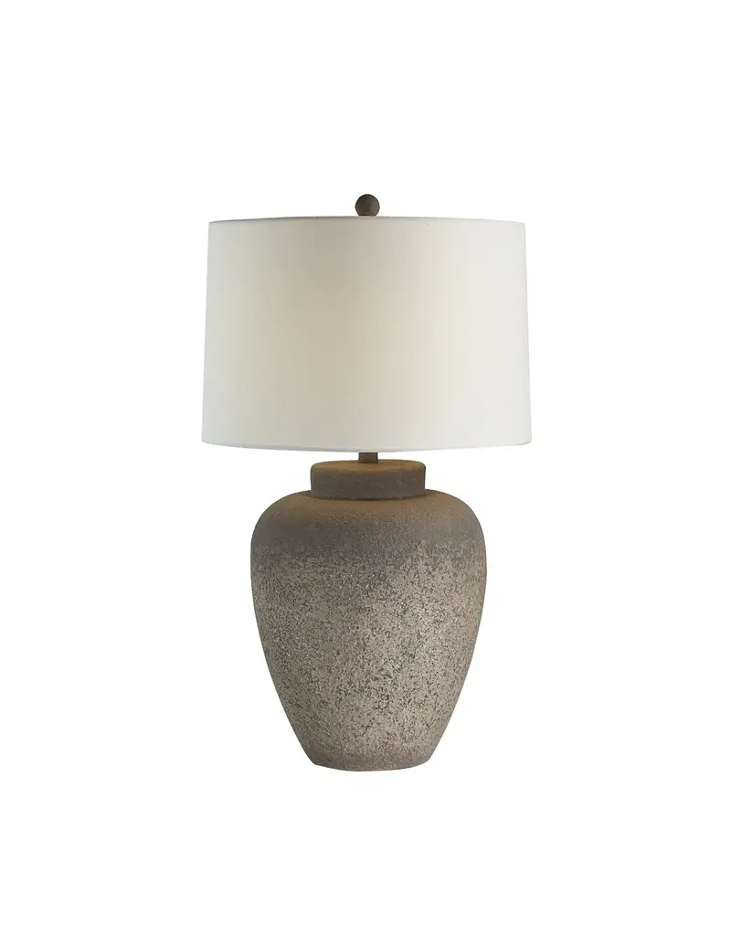 Renwil Lattuga Table Lamp by Renwil – Textured Beige Resin | Ivory Linen Drum Shade