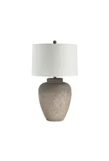 Renwil Lattuga Table Lamp by Renwil – Textured Beige Resin | Ivory Linen Drum Shade