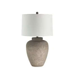Renwil Lattuga Table Lamp by Renwil – Textured Beige Resin | Ivory Linen Drum Shade