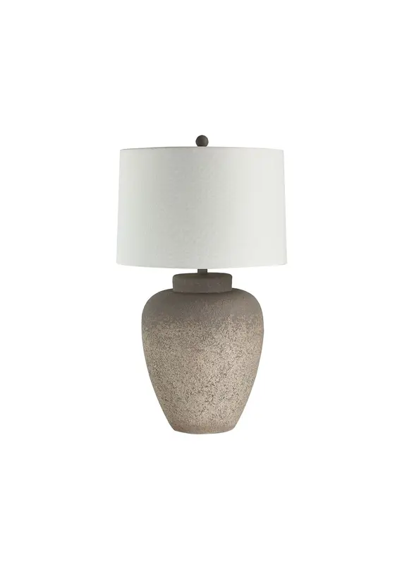 Renwil Lattuga Table Lamp by Renwil – Textured Beige Resin | Ivory Linen Drum Shade