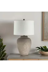 Renwil Lattuga Table Lamp by Renwil – Textured Beige Resin | Ivory Linen Drum Shade