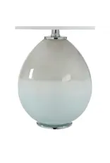 Renwil Calais Table Lamp by Renwil – Pale Blue Glass | White Linen Shade, Transitional Lighting