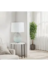 Renwil Calais Table Lamp by Renwil – Pale Blue Glass | White Linen Shade, Transitional Lighting