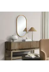 Renwil Puno Mirror by Renwil – Oval Pine Wood Wall Mirror | Scandinavian Modern Decor