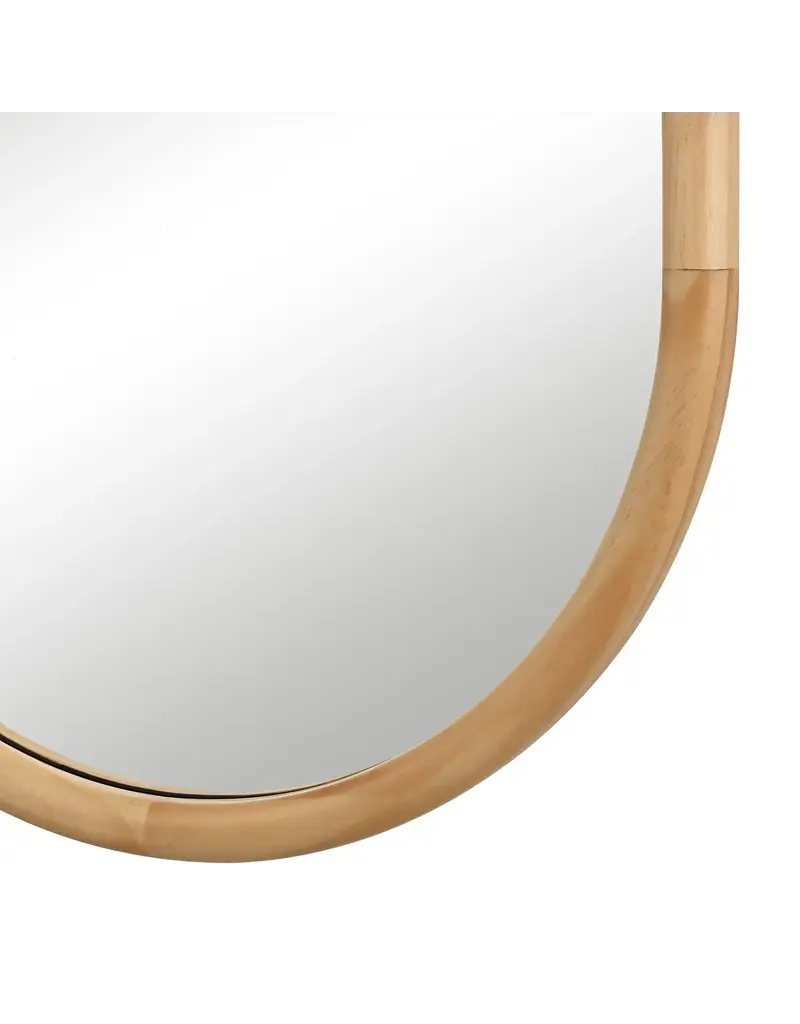 Renwil Puno Mirror by Renwil – Oval Pine Wood Wall Mirror | Scandinavian Modern Decor