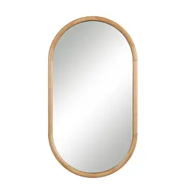 Renwil Puno Mirror by Renwil – Oval Pine Wood Wall Mirror | Scandinavian Modern Decor