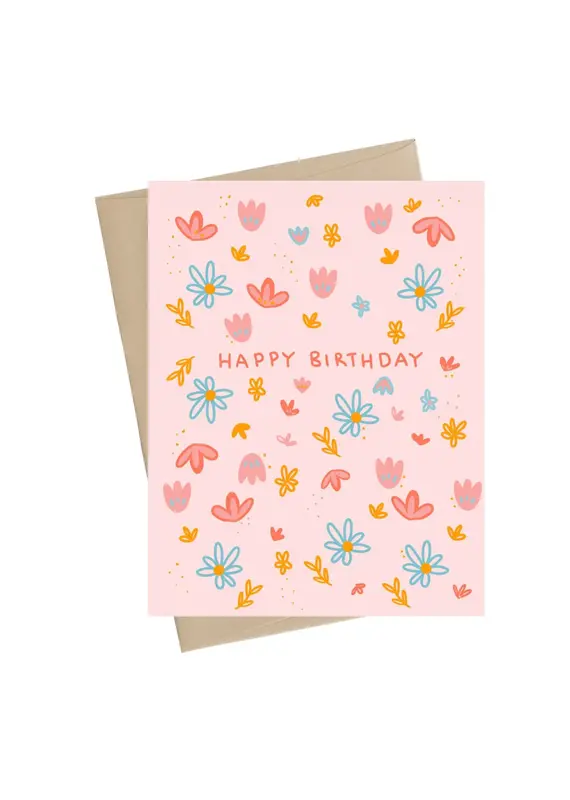 Little May Papery Pink Flowers Birthday Card | Little May Papery – De Ferrari Home
