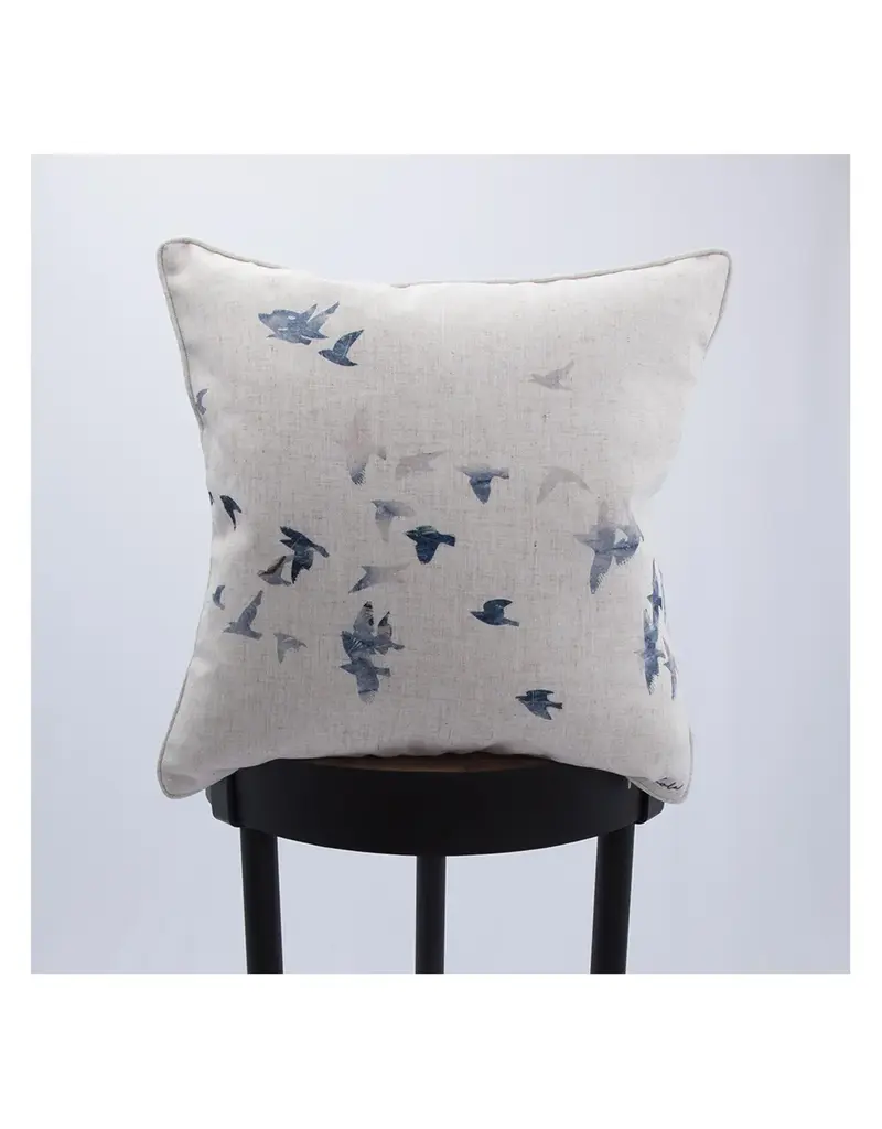 Renwil Flight Toss Cushion by Renwil – Feather Down Poly-Linen Pillow