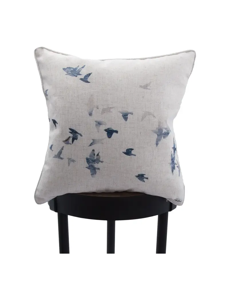 Renwil Flight Toss Cushion by Renwil – Feather Down Poly-Linen Pillow