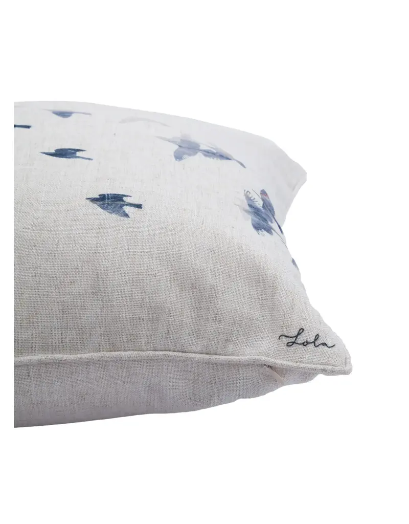 Renwil Flight Toss Cushion by Renwil – Feather Down Poly-Linen Pillow