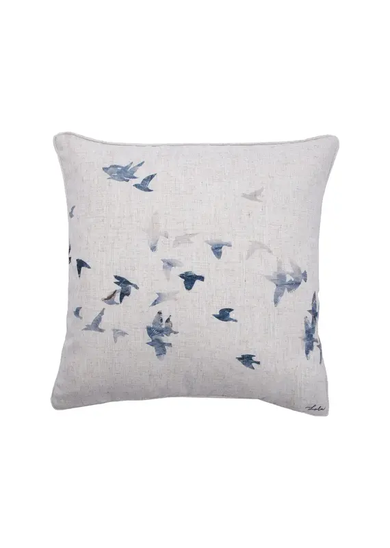 Renwil Flight Toss Cushion by Renwil – Feather Down Poly-Linen Pillow