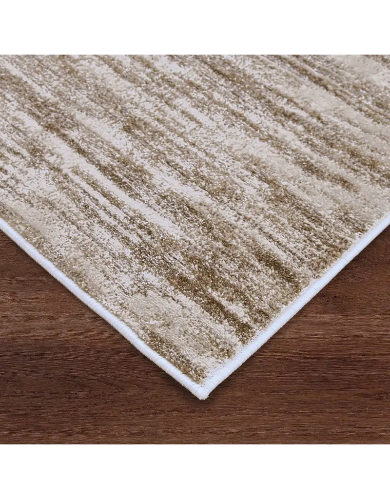 Renwil Aya Taupe & Creamy Mushroom Striated Area Rug by Renwil - Modern Neutral