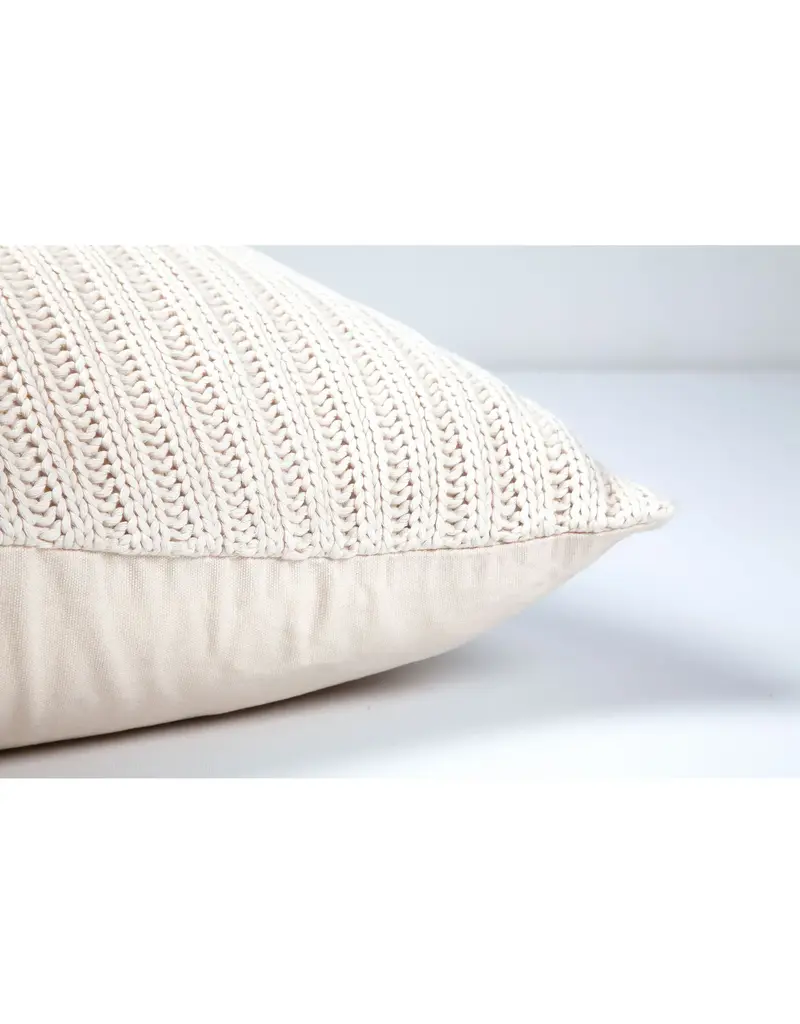 Renwil Roberto Toss Cushion by Renwil – Knitted Off-White Feather Pillow