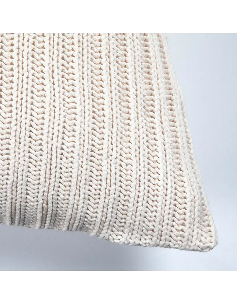 Renwil Roberto Toss Cushion by Renwil – Knitted Off-White Feather Pillow