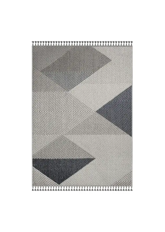 Renwil Ambrose Grey Geometric Area Rug by Renwil – Power Loomed Modern Rug