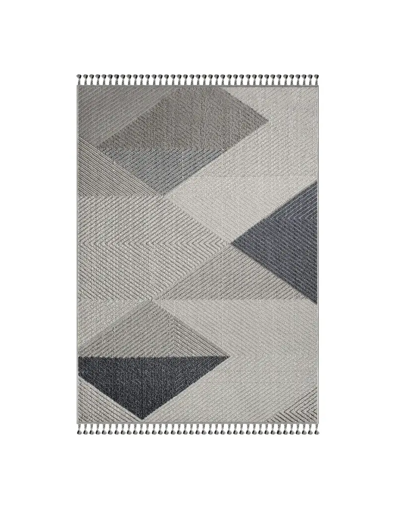 Renwil Ambrose Grey Geometric Area Rug by Renwil – Power Loomed Modern Rug