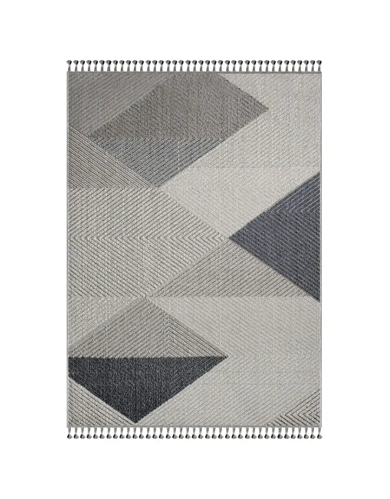 Renwil Ambrose Grey Geometric Area Rug by Renwil – Power Loomed Modern Rug