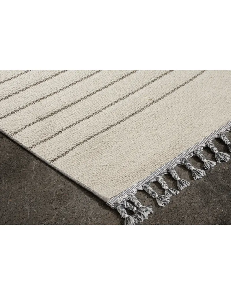 Renwil Ambrose Ivory & Grey Minimal Stripe Area Rug by Renwil