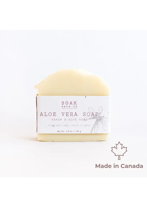 Soak Bath Co. Aloe Vera Luxury Soap Bar (Unscented) (Soak Bath Co.)