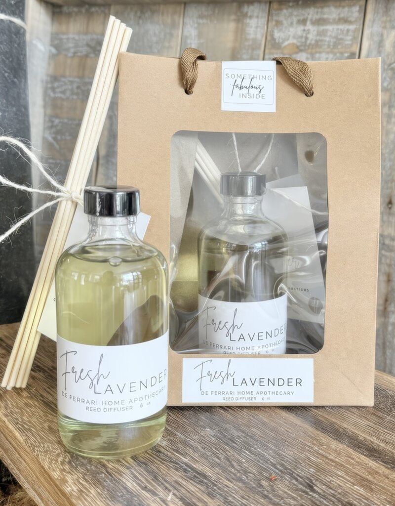 DeFerrari Candles Fresh Lavender Reed Diffuser Set - Pure Calming Fragrance by De Ferrari Home