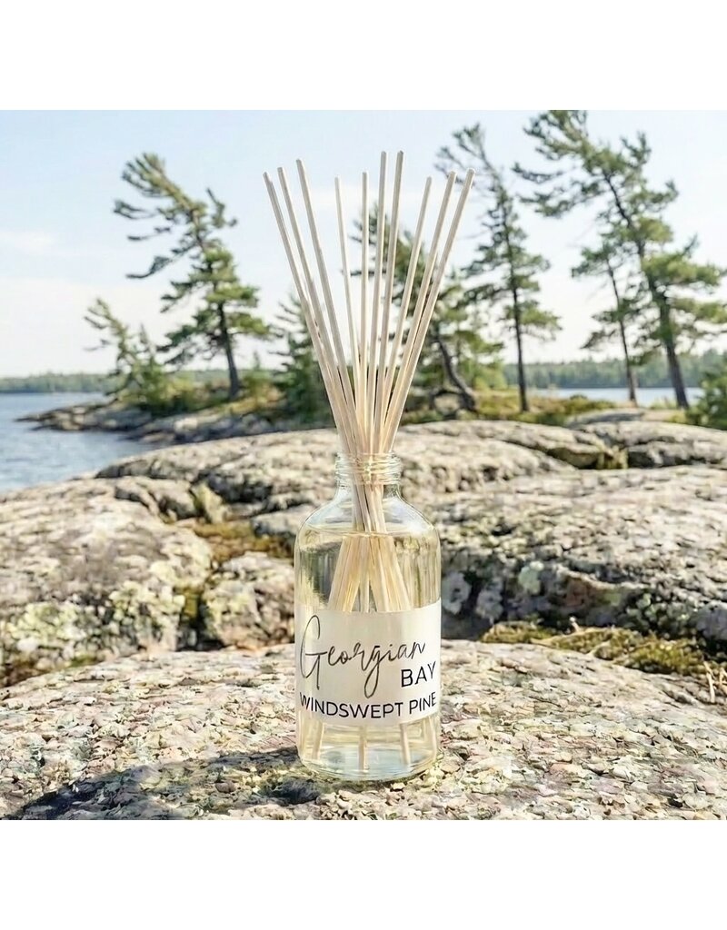 DeFerrari Candles Georgian Bay Windswept Pine Reed Diffuser Set - Handcrafted Canadian Luxury Home Fragrance