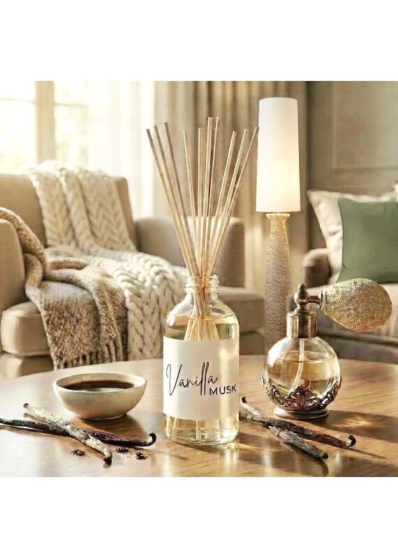 DeFerrari Candles Vanilla Musk Reed Diffuser Set