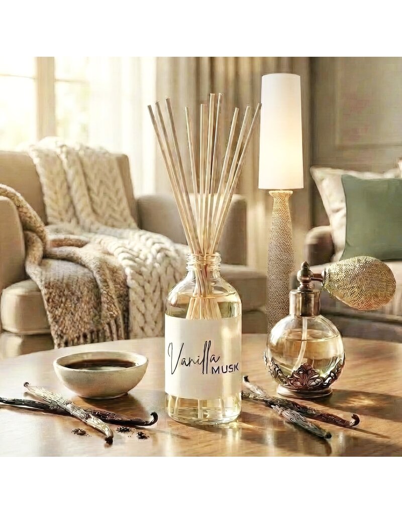 DeFerrari Candles Vanilla Musk Reed Diffuser Set