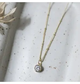 Glee Jewelry Luster Necklace by Glee | Clear crystal in Gold