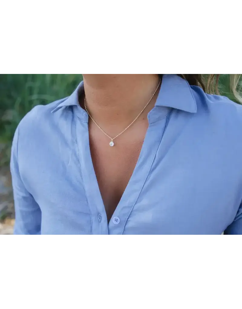 Glee Jewelry Luster Necklace by Glee | Clear crystal in Silver