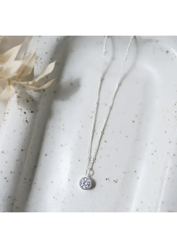 Glee Jewelry Luster Necklace by Glee | Clear crystal in Silver