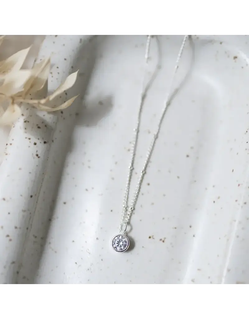 Glee Jewelry Luster Necklace by Glee | Clear crystal in Silver