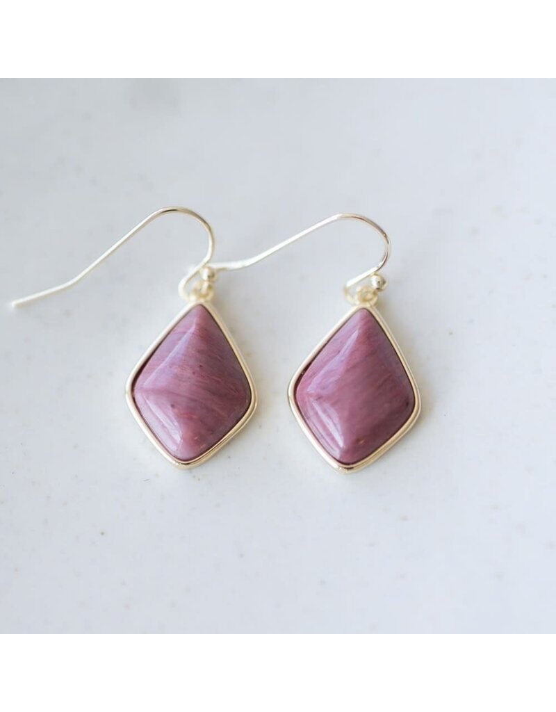 Glee Jewelry Evora Earring Set by Glee (Natural Pink Rhodonite)
