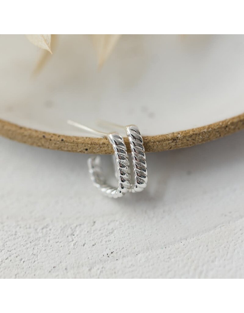 Glee Jewelry Braided Stud Earrings by Glee Jewelry |  Silver