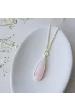 Glee Jewelry Alara Rose Quartz Necklace by Glee Jewelry in gold