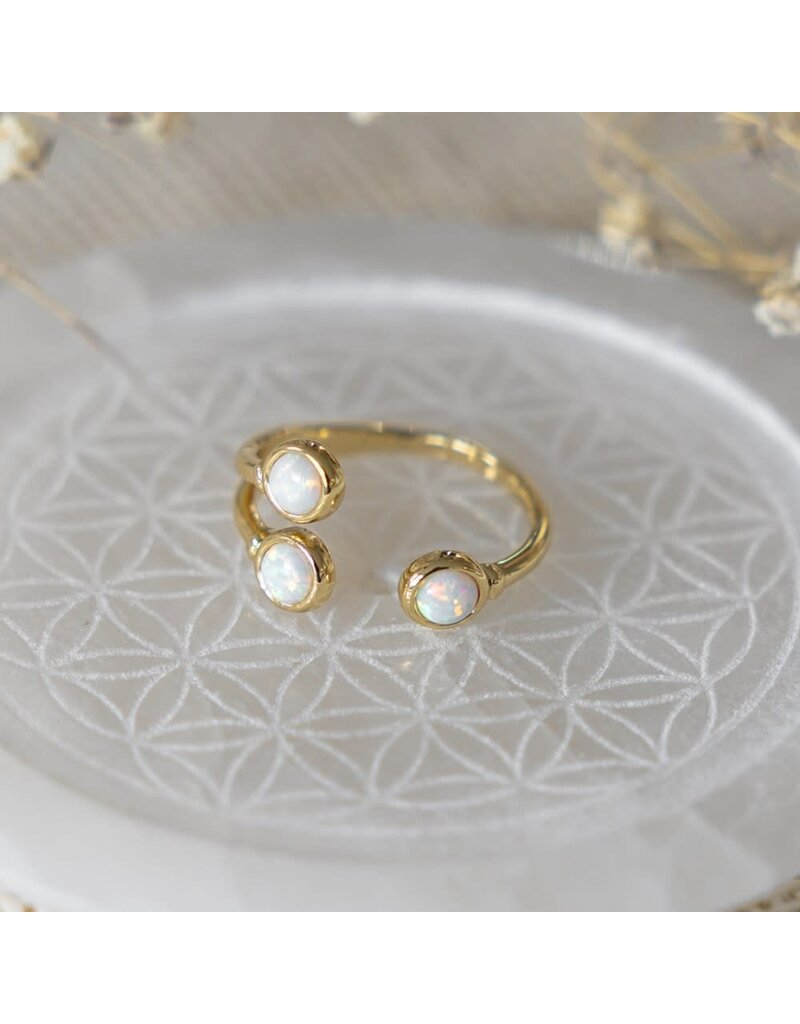 Glee Jewelry Luciana Opalite Adjustable Ring by Glee Jewelry Canada